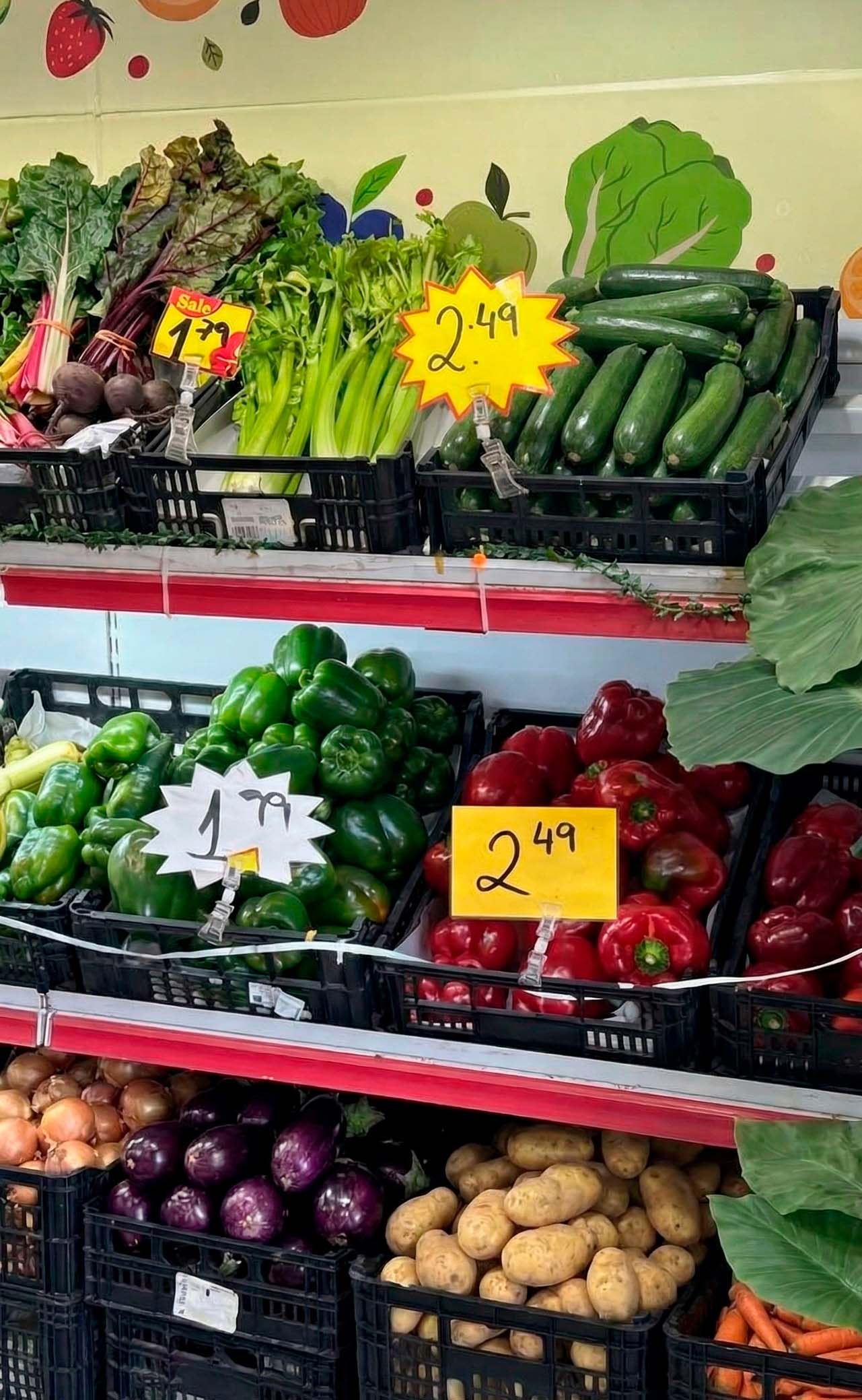 Expositor de Verduras variadas